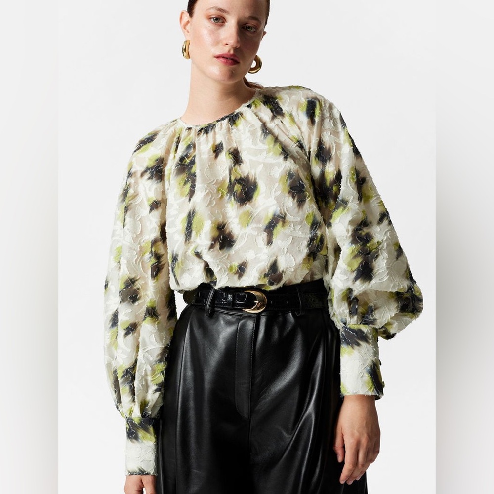 & Other Stories Jacquard Printed Blouse Size M